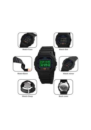 Dofolink Skmeı Erkek Spor Saati 50m Su Geçirmez - Alarm, Kronometre, Geri Sayım, Saat Vuruşu Ve Gece Aydınlatması Özellikli Mavi Dijital Saat