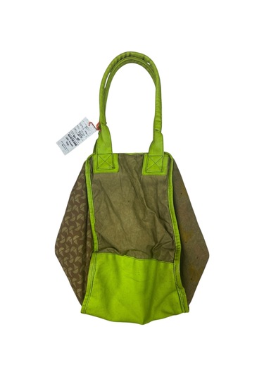 Kaliteli Eskitme Organik Vintage Salaş Desenli Günlük Gezi Seyahat Plaj Kadın Omuz El Çantası M Yeşil Kahve