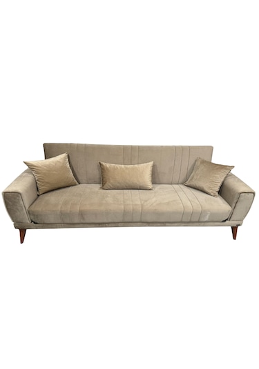 Burcu 3'lü Kanepe Sandıksız - Sütlü Kahve