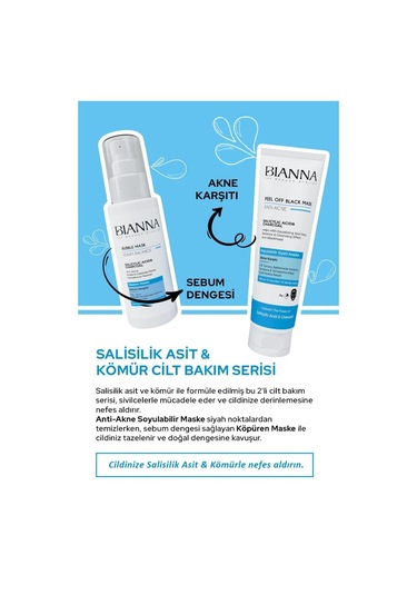 Bianna Acne Akne Karşıtı Soyulabilir Siyah Yüz Maskesi 100 ML