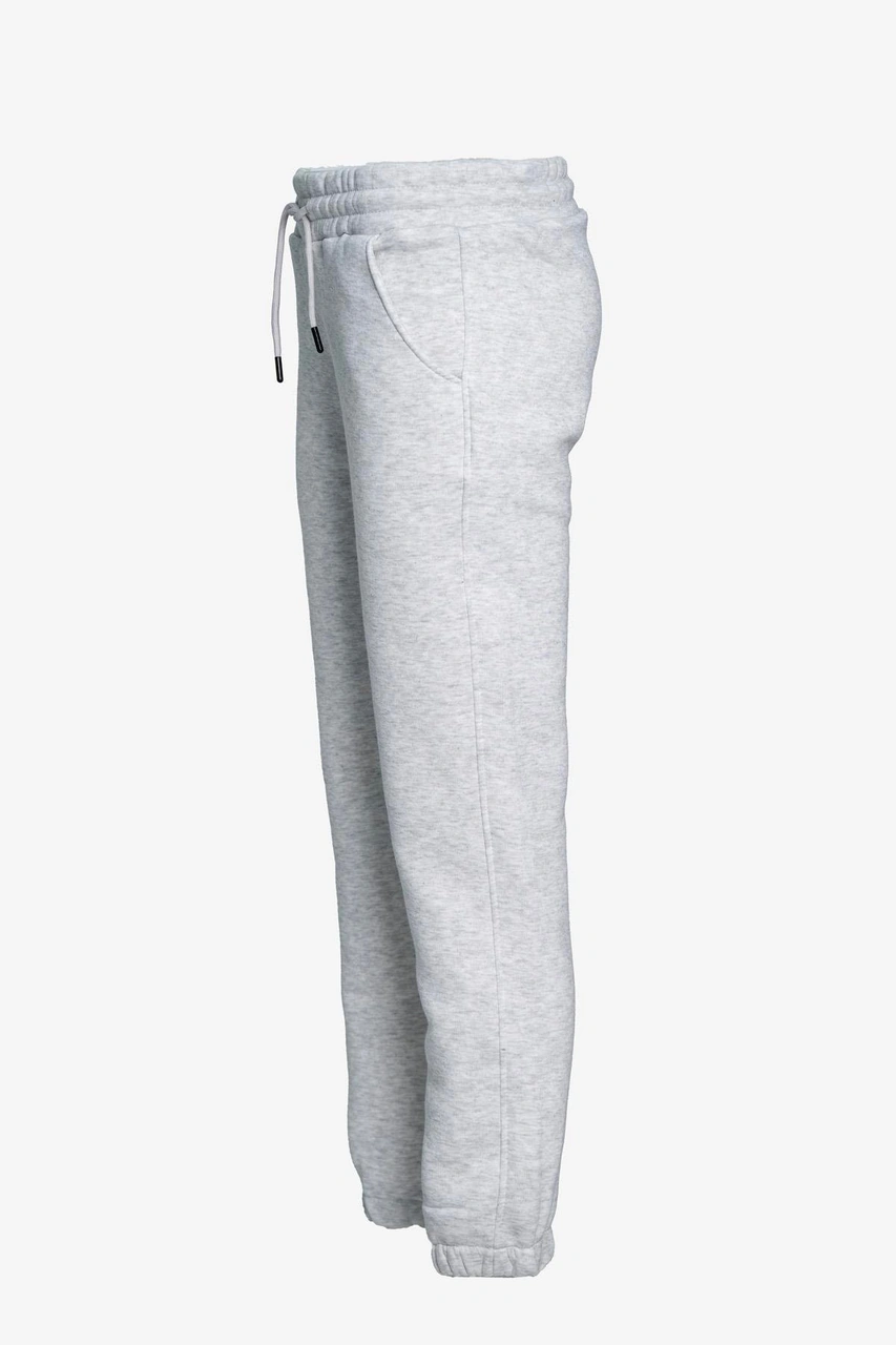 Üç İplik Yüksek Bel Lastikli Jogger Eşofman Altı - Açık Gri Açık Gri