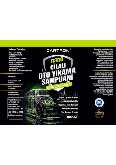 Cartron Nano Cilalı Oto Yıkama Şampuanı 1000ml