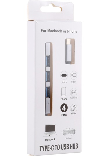 Sones T-818 4 X Usb 3.0 - Usb-c / Type-c Hub Adaptörü Gümüş Gri