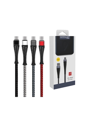 S61 Micro Usb Kablo 1.2m 2.1a - Kırmızı