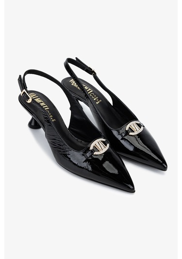 Valmenti Kadın Hakiki Deri Siyah Rugan Slingback Ayakkabı 611 H51005 Bn Ayk Sk25-26 Black Vernıce Siyah Rugan