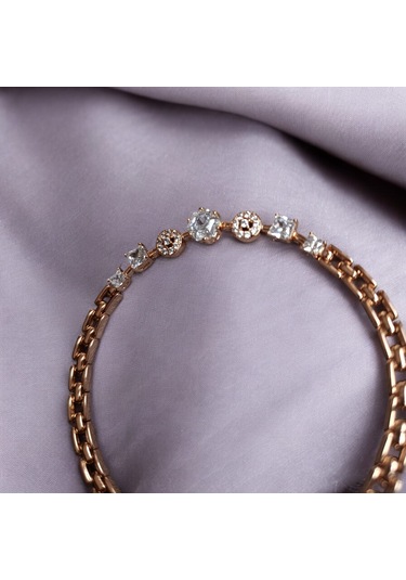 Xuping Taşlı Rose Gold Çelik Bileklik Altın