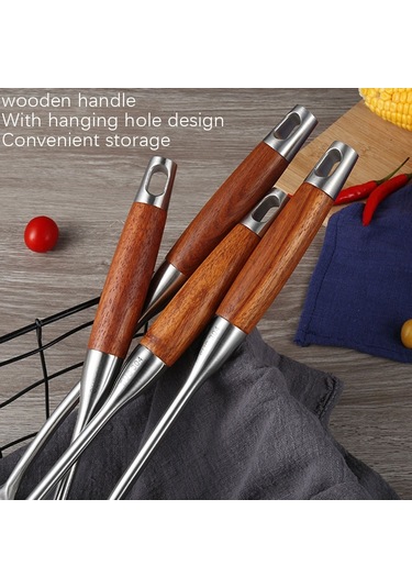 Sones 304 Paslanmaz Çelik Ahşap Saplı Mutfak Gereçleri Mutfak Ekipmanları, Stil: Yuvalı Kürek