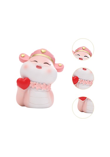 Suntek Çin Yeni Yılı Yılan Heykelciği Dekoratif Pembe