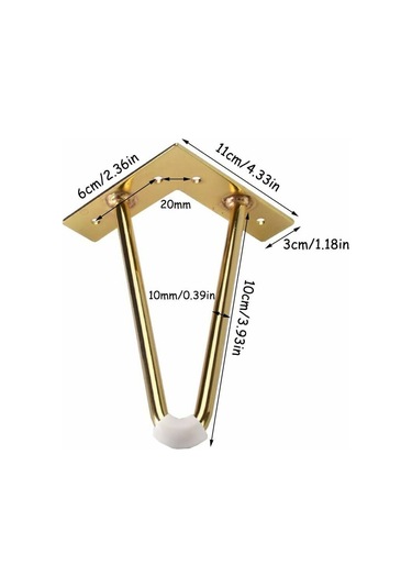 Mufunye Firkete Masa Ayakları, 4 İnç Dıy Metal Masa Ayakları, Altın
