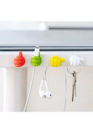 Kenpazar El Şeklinde Kauçuk Çok Amaçlı Kablo Tutacak 10 Adet Siyah