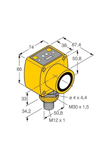 Turck Ru8m-q50-lıu26x4-h1151 Ultrasonik Sensör , 8m. Algılama Mesafesi, 4-20ma/0-10v, M12 Konnektörlü