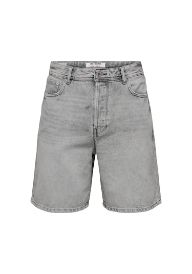 Only & Sons Erkek Onsfade Rahat Kalıp Jean Şort 22033157 Gri Gri