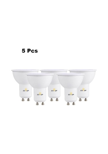 Gu10 Tabanlı 7w Led Işık Kaynağı 220-240v 2800-3500k Sıcak Beyaz 5 Adet 270 Derece Aydınlatma 30000 Saat Ömürlü