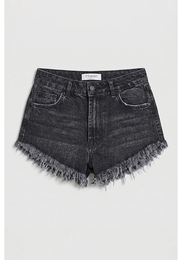Itsbasic Kadın Koyu Füme 2s6-1 Mini Boy Denim Şort