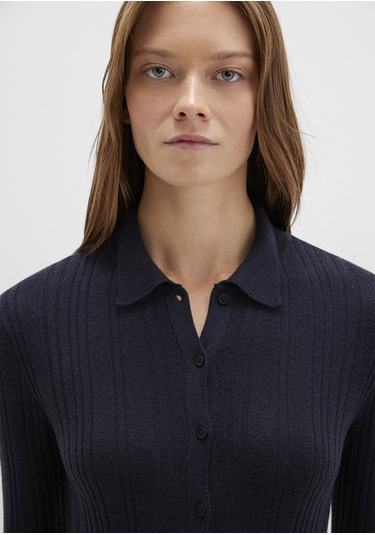 Mavi - Yün Karışımlı Lacivert Triko Polo 1710838-70489 Lacivert