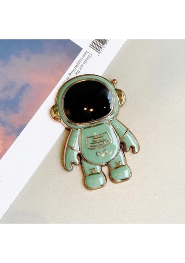 Yeşil Evrensel Tutucu Sevimli 3d Astronot Kickstand Standı Masası Braketi Cep Telefonu Arka Durumda