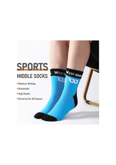 Bisiklet Sürme Orta Bacak Çorapları Bisiklet Yürüyüş Çorapları Yumuşak Nefes Alabilir Spor Çorapları Rahat Yüksek Elastik Koşu Çorapları Gri