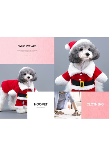 Xindoker Kışlık Noel Temalı Köpek Kıyafeti - Rüzgar Geçirmez Polar Kumaş, Ayarlanabilir Bel