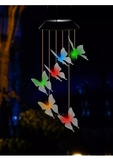 Greentech Güneş Enerjili Renk Geçişli Kristal Kelebek Aydınlatma / GT-SL08