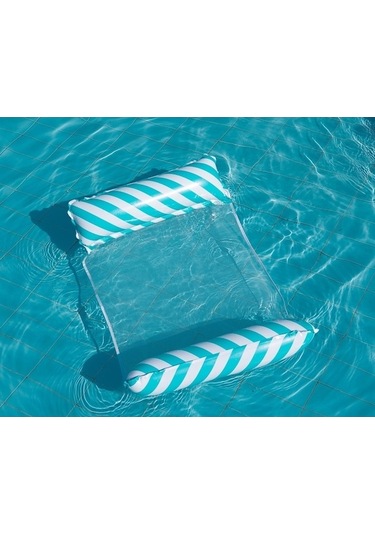 Trendooze Yüzen Yüzen Yatar Yatak Üzerinde Su Stil: Şişirilebilir Şişirilebilir Sıra, Renkli Mavi Katlanabilir Çok Çizgiler Çapraz Arkalık Açık Cr Çok Renkli