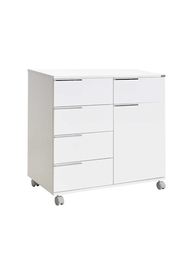 Diamond 5 Çekmeceli Tek Kapaklı Dolap - Lake Beyaz