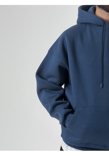 Cocopelli Erkek Şardonlu İndigo Hoodie Coc2605 Çok Renkli