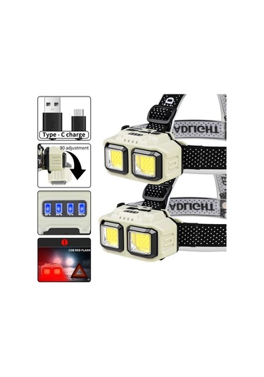 Liangmei Güçlü Indüksiyon Cob Led Far Usb Şarj Edilebilir Kafa