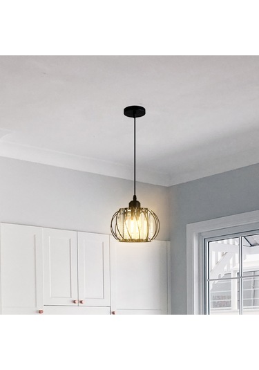 Wezone Siyah Modern Cam Fener Avize 12w Isınak Işık - Koridor, Merdiven, Balkon İçin Ayarlanabilir Tel Uzunluğu Siyah