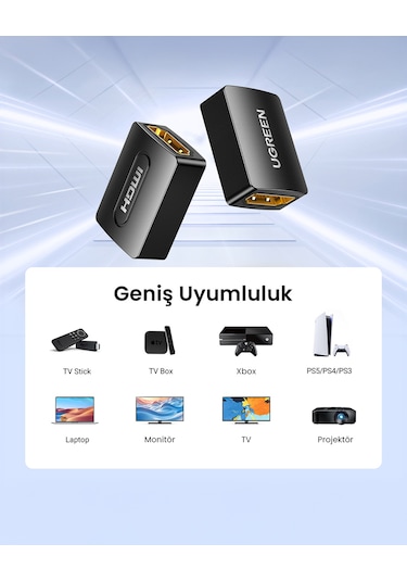 Ugreen Hdmı Birleştirme Uzatma Aparatı 4k/60hz, Siyah, 20107