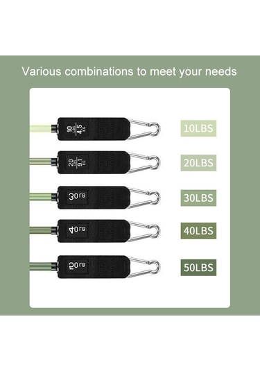 Sones 11'i 1 Arada Fitness Çekme İpi Seti Yoga Çekme İpi Erkekler Kadınlar İçin Ev Direnç Bantları Eğitim İpi, Özellikler: 150 Lbs Degrade Gri