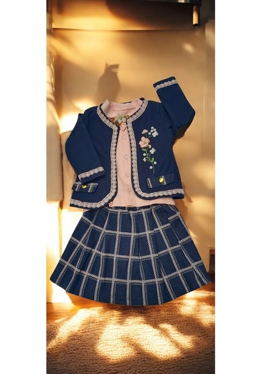 Çocuk Takım Pembe Nakış Detaylı Renkli