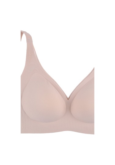 Balensiz Lazer Dikişsiz Kaplı Dekolteli Büstiyer Sütyen Ten