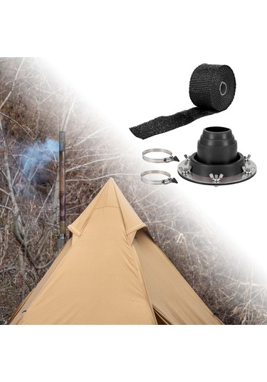 Suntek Çadır Soba Jack Baca Silikon Anti Haşlanma Koruma Siyah Siyah