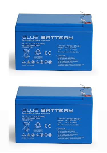 2 Adet Blue Battery 12v 12ah Bakımsız Kuru Akü 2026 Ocak Üretim