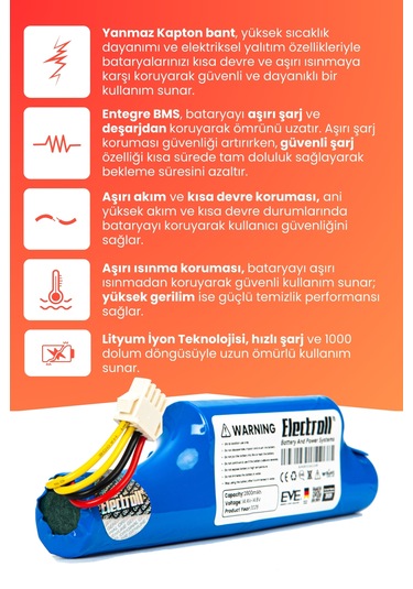 Arçelik Rs 3121 Uyumlu Batarya Yüksek Kapasite 2800mah