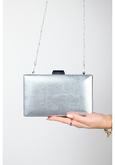 Luvishoes Toronto Gümüş Sıvama Kadın Abiye Çanta Gümüş