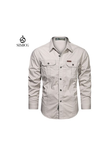 İlkbahar Ve Sonbahar İçin Uzun Kollu Erkek Gömlekleri, Günlük Ve Bol Kesim Erkek Gömlekleri Açık Gri
