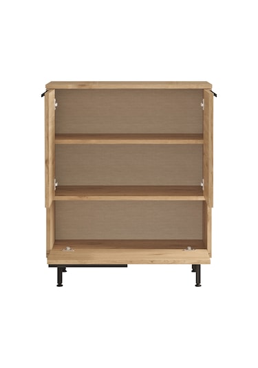 Lidya Ayakkabılık Çok Amaçlı Dolap 3 Kapaklı Metal Ayak Kahverengi