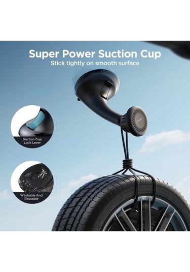 Wondernest Joyroom Jr-zs356 Manyetik Araç Vantuzlu Siyah Telefon Tutucu Siyah