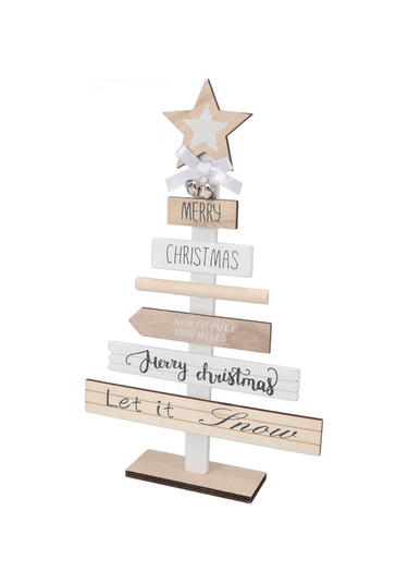 Kangvka Ahşap Noel Ağaç Figürü, Masaüstü Stüdyo Dekoru, Sabit Tabanlı, Noel Eve Süsleme Aleti, Beyaz Renk, Dıy Montajlı