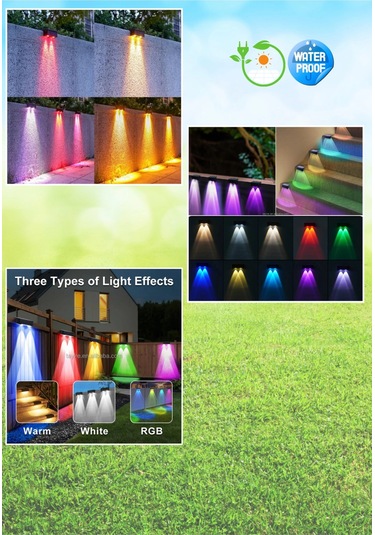 Yeni Model Solar Güneş Enerjili Bahçe Aydınlatması Duvar Lambası Merdiven Veranda Dekorasyon Aplik