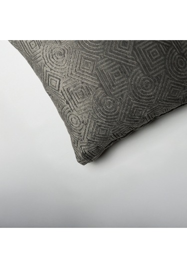 Sezyon Mira Desenli 45 45 Zeytin Grisi Kırlent Kılıfı Zeytin Grisi