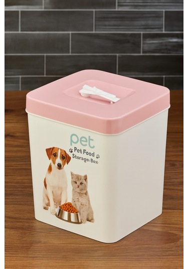 Evcil Hayvan Kedi Ve Köpek Mama Saklama Kabı - Pembe