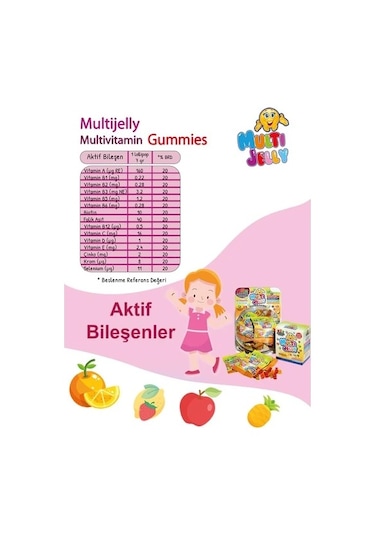 Multi Ball Multibal Multı Jelly Multi Vitaminli Jelıbon 40 Lı Kavanoz 40 Li