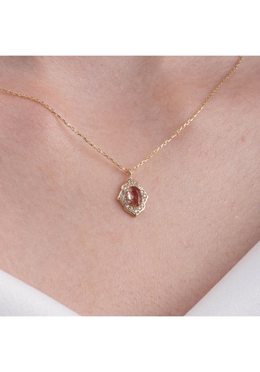 Vintage Zultanit Taşlı Minimal Tarz Tasarım 925 Ayar Doğal Taşlı Gümüş Kolye