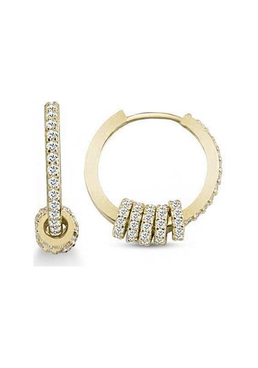 Gümüş Halka Küpe Monaco  Gold