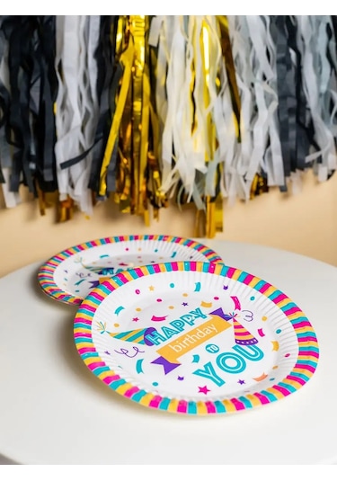 Fiolento Tek Kullanımlık Kağıt Tabaklar, Doğum Günü İçin Servis Takımı 163252113 Diğer