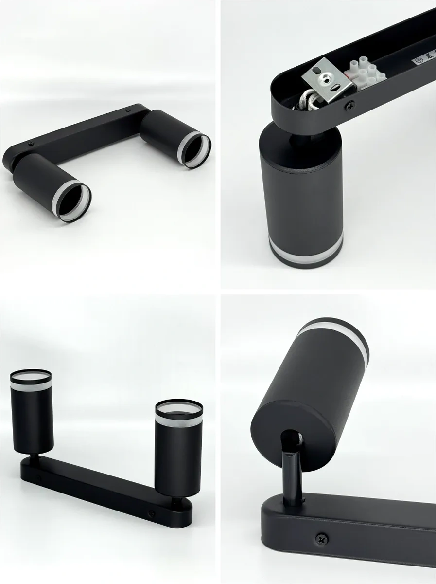 Truenergy 2 Ampullü Döner Duvar/tavan Spotu Aplik 254261523 Siyah