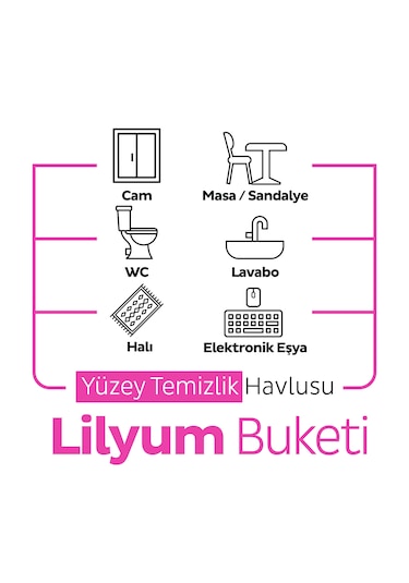 Sleepy Easy Clean Lilyum Buketi Yüzey Temizlik Havlusu&Mendili 6x100 (600 Yaprak)