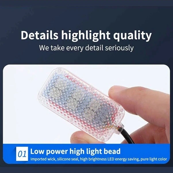 Trendooze 1 Tak 4 Led Araç İç Aydınlatma Pedal Işığı Kırmızı Turcoshop11 Usb Ayak Lambası